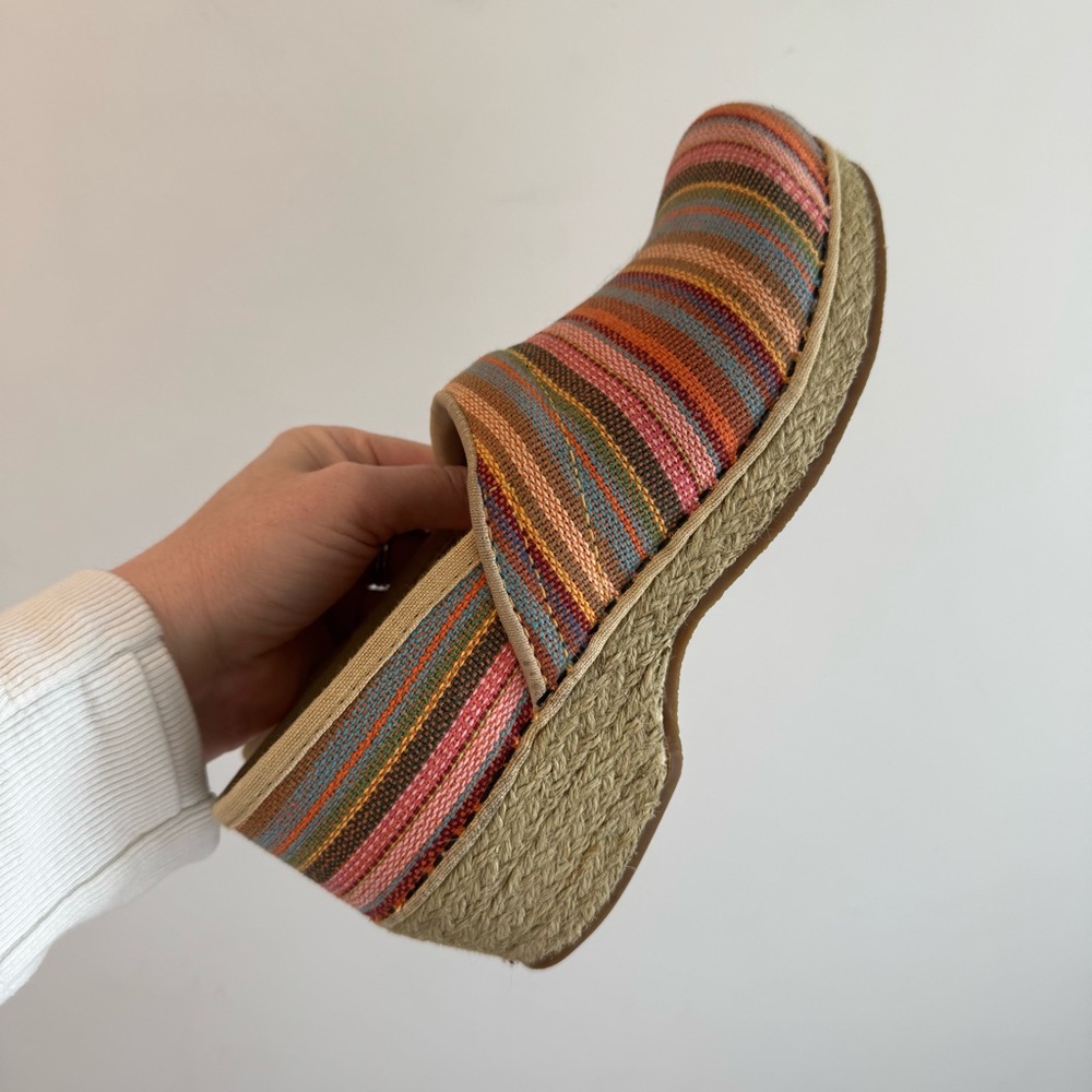 Dansko Vegan Jute Pro Striped Espadrille Clogs Size 36 - Picture 5 of 6